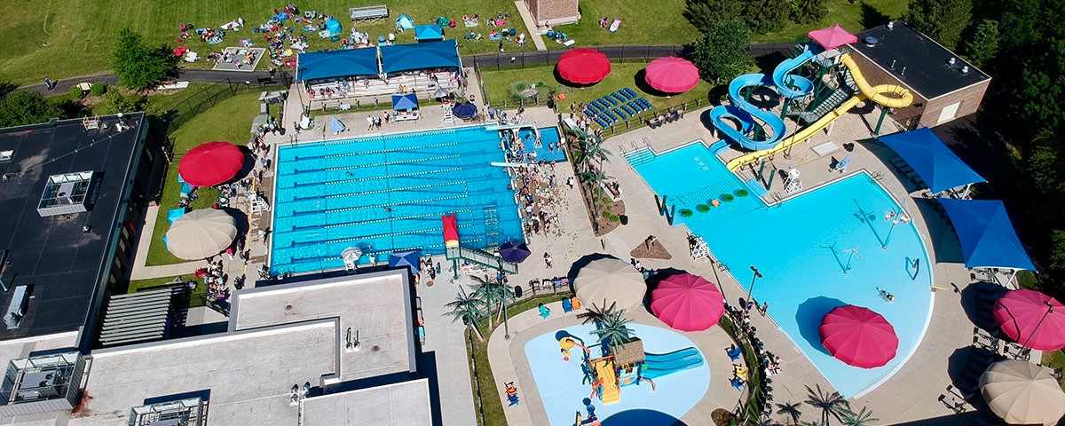 Overhead view of the Oasis Pool